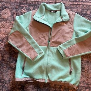 The North Face Mint  Green and Grey Fleece Jacket